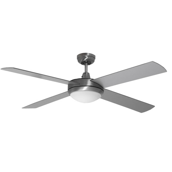 Brushed Aluminium Urban 2 Ceiling Fan With Light 52 Universal Fans