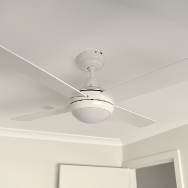 Fanco Eco Silent Dc Ceiling Fan With Remote Led Light White 52 - Best Ceiling Fan With Light And Remote Australia