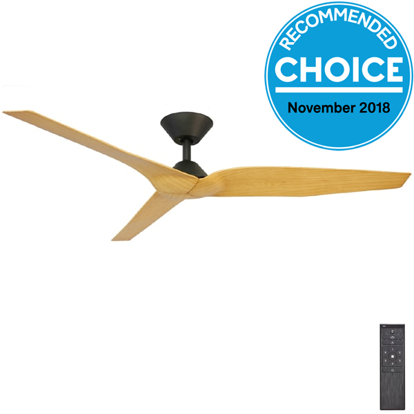 Black With Timber Infinity Dc Ceiling Fan By Fanco Universal Fans