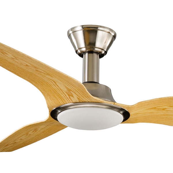 Timber Ceiling Fans Look Universal Australia Aeroblade Trident Dc Ceiling Fan With Led Light Remote Satin Nickel Pine Blades 56