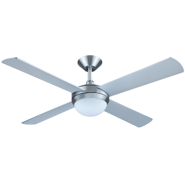 Intercept 2 Ceiling Fan E27 Fitting Brushed Aluminium Universal Fans