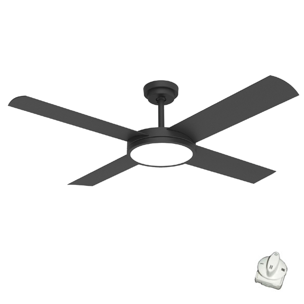 Hunter Pacific Revolution 3 Ceiling Fan With Led Light Matte Black