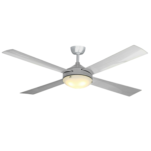Milano Ceiling Fan With Led Light 4 Blade Brushed Aluminium 60 Milano Ceiling Fan