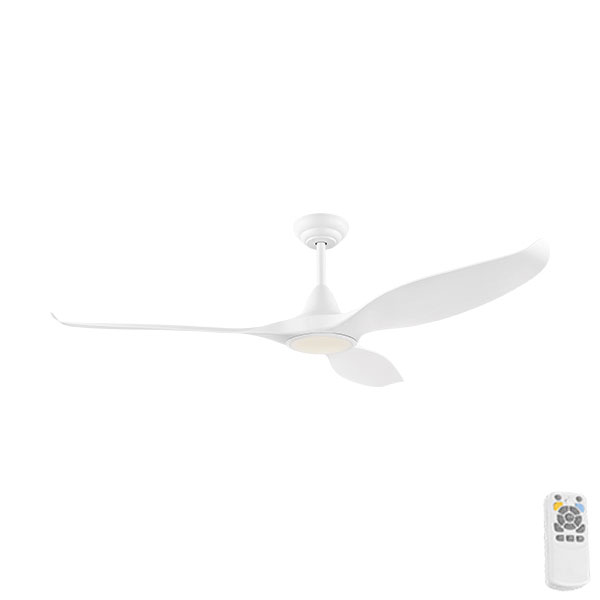 Eglo Noosa Dc Ceiling Fan With Remote, 60 White Ceiling Fan