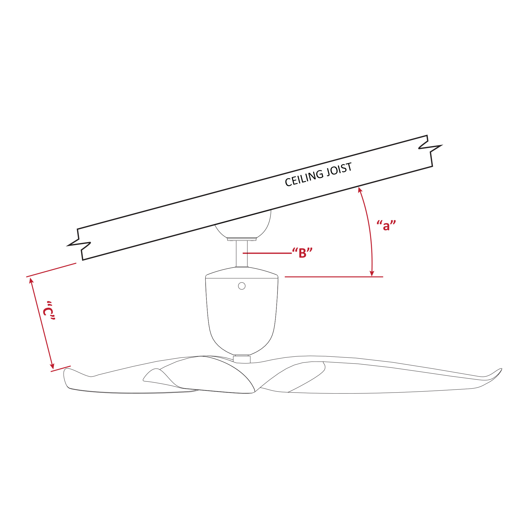 Aeratron AE Series Raked Ceiling Kit Universal Fans