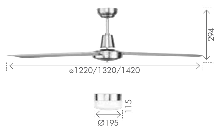 Brilliant Atrium Ceiling Fan Stainless Steel 48 Universal Fans