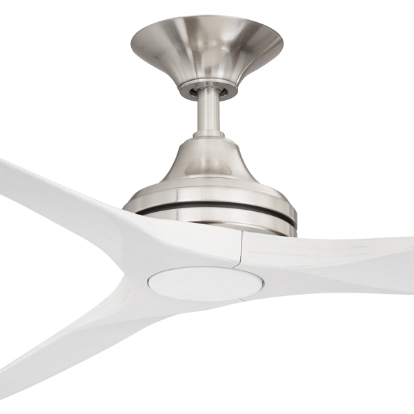 Spitfire V2 Ceiling Fan Brushed Nickel Motor White Polymer Blades