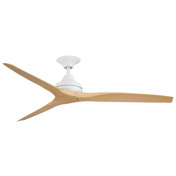 spitfire ceiling fan with white motor and natural blades