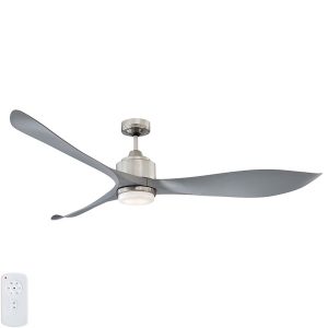 brushed chrome eagle xl ceiling fan with light