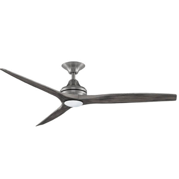 Spitfire V2 Ceiling Fan Led Brushed Nickel Weathered Wood Blades
