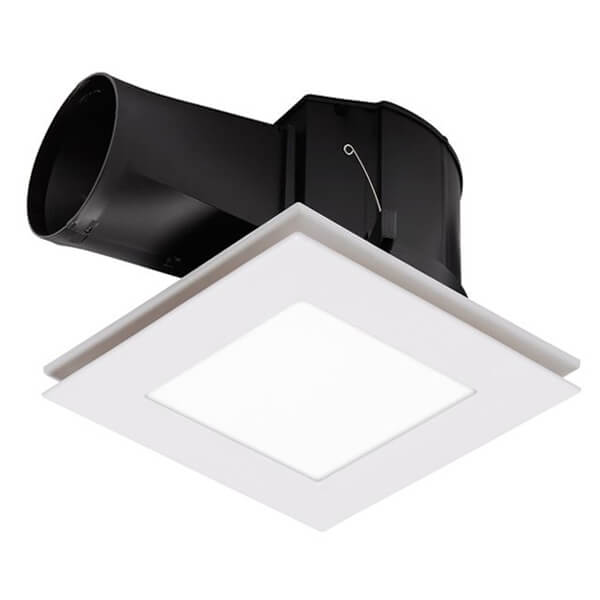 Martec Flow Square Bathroom Exhaust Fan with Tricolour 12W LED Light