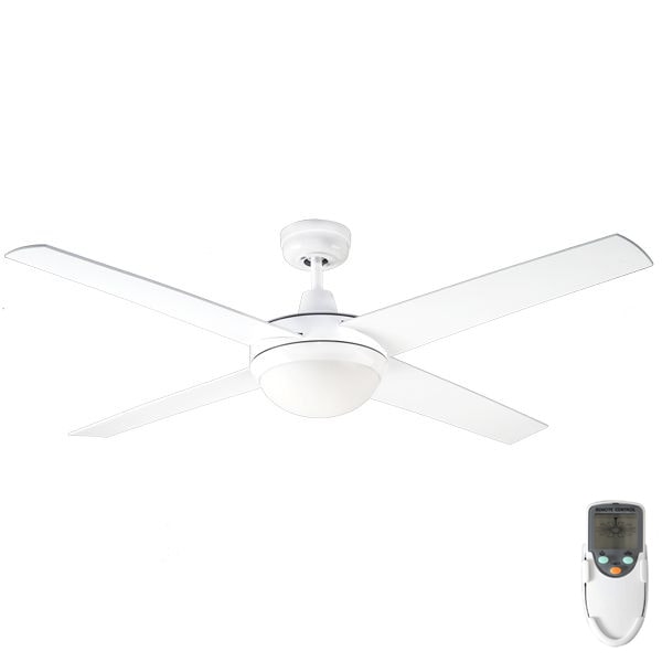 Urban 2 Outdoor Ceiling Fan With Light E27 Remote White 48