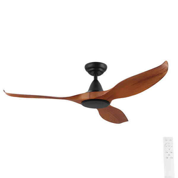 Eglo Noosa Dc Ceiling Fan With Remote Black With Teak Blades 52