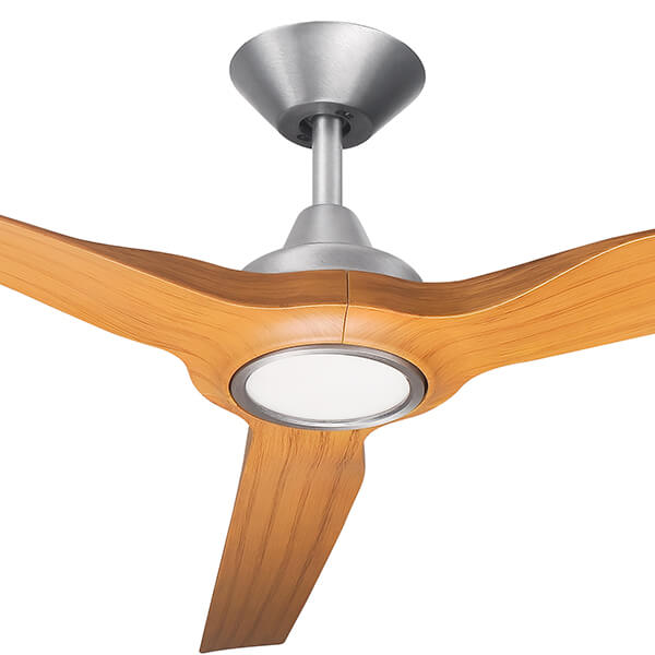 Radical Ii Dc Ceiling Fan Cct Led Brushed Aluminium With Bamboo 60