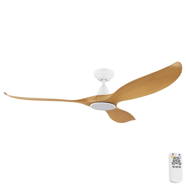 Eglo Noosa Dc Ceiling Fan Remote Cct Led White With Bamboo 60