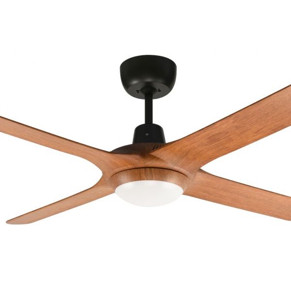 Ventair Spyda Ceiling Fan Black With Teak Blades 56 Universal