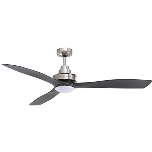 Mercator Clarence Ceiling Fan With Led, Black Blade Ceiling Fan