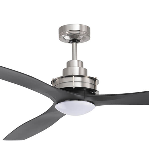 Mercator Clarence Ceiling Fan With Led Brushed Chrome Black 56 Mercator Clarence Ceiling Fan With Led, Chronicle 54 Ceiling Fan