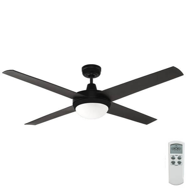 Urban 2 Outdoor Ceiling Fan With E27, Black Outdoor Ceiling Fan With Light And Remote Control