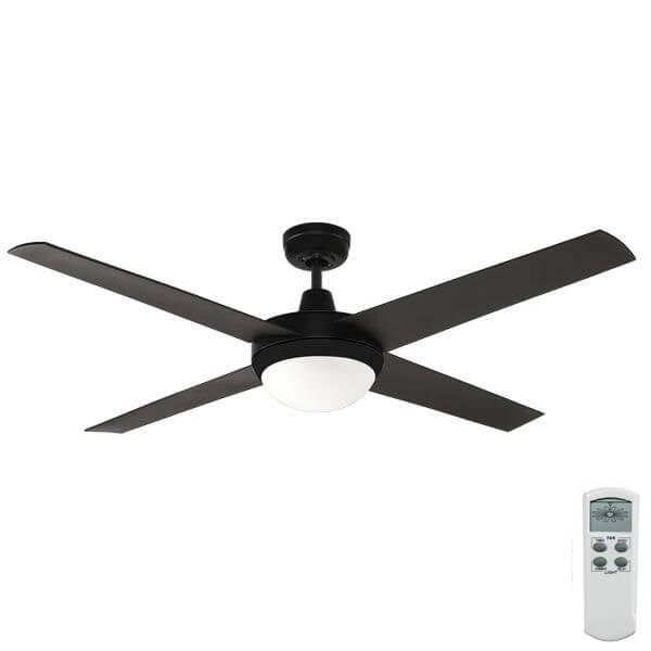 Urban 2 Outdoor Ceiling Fan With E27 Light Remote Black 52 Urban 2 Outdoor Ceiling Fan With E27, Black Outdoor Ceiling Fan With Light And Remote Control