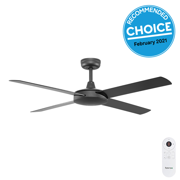 Fanco Eco Silent Deluxe Dc Smart, Black Ceiling Fan With Remote No Light