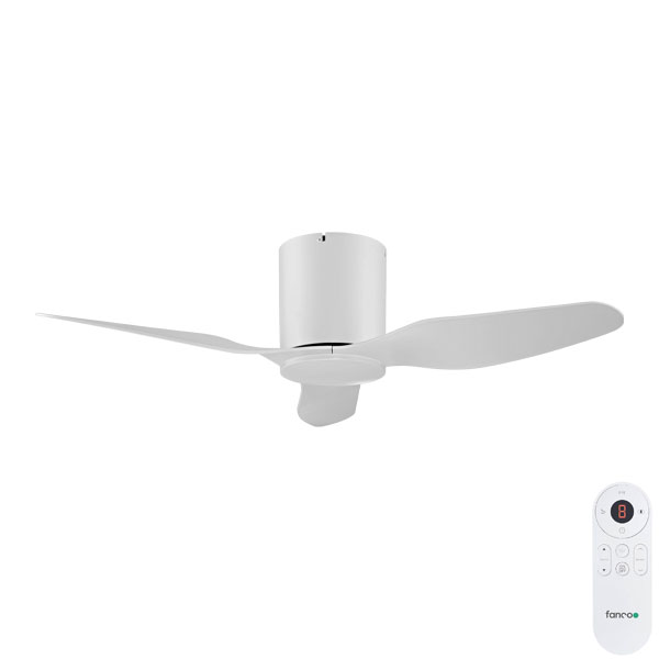 Fanco Studio Smart Dc Ceiling Fan White 42 Universal Fans - Ceiling Fan No Light Low Profile Remote Control