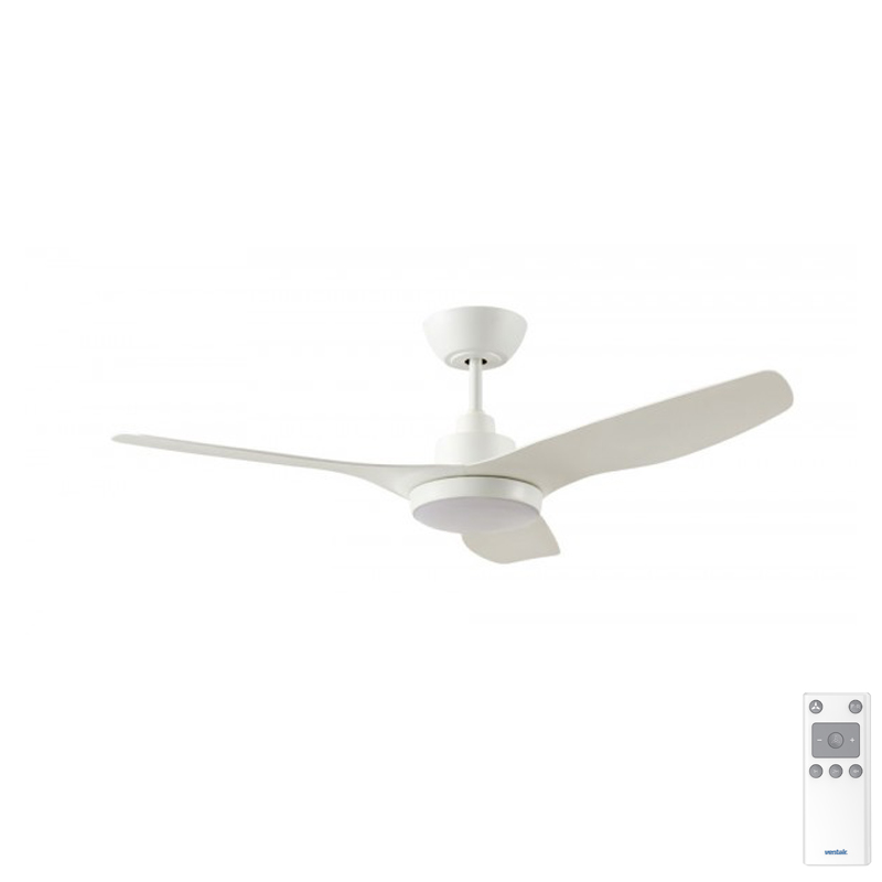 Ventair Dc3 Ceiling Fan With Cct Led, White Remote Control Ceiling Fan